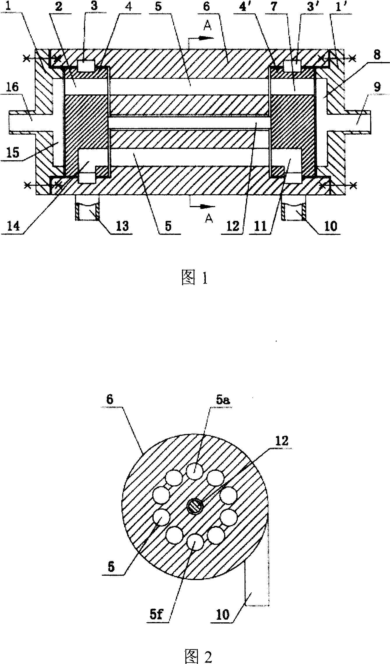 Double-dial coupled type pressure exchanger for sea water or brine reverse osmosis desalination system