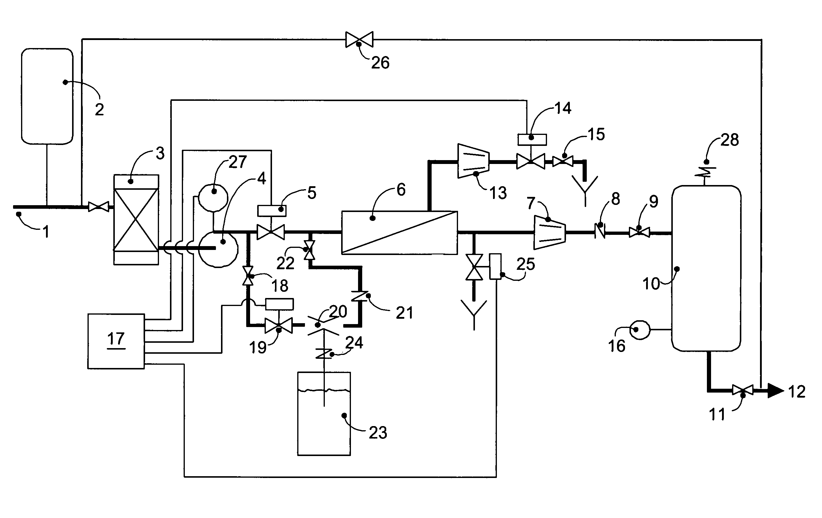Nanofiltration system for water softening with internally staged spiral wound modules