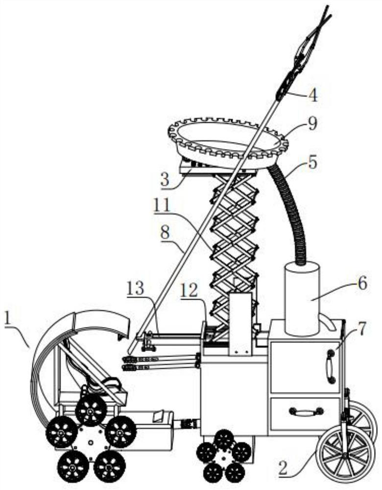 A kind of Wenwan walnut picking all-round peeling, miscellaneous and insecticidal protective climbing vehicle