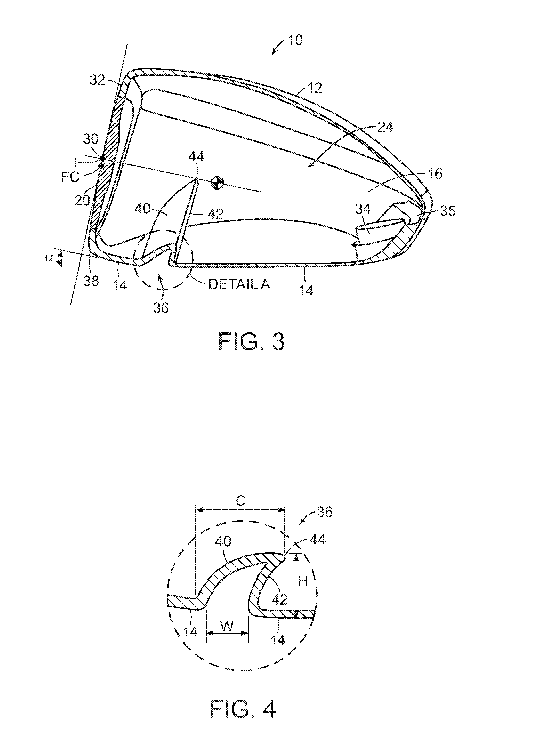 Golf club head with flexure