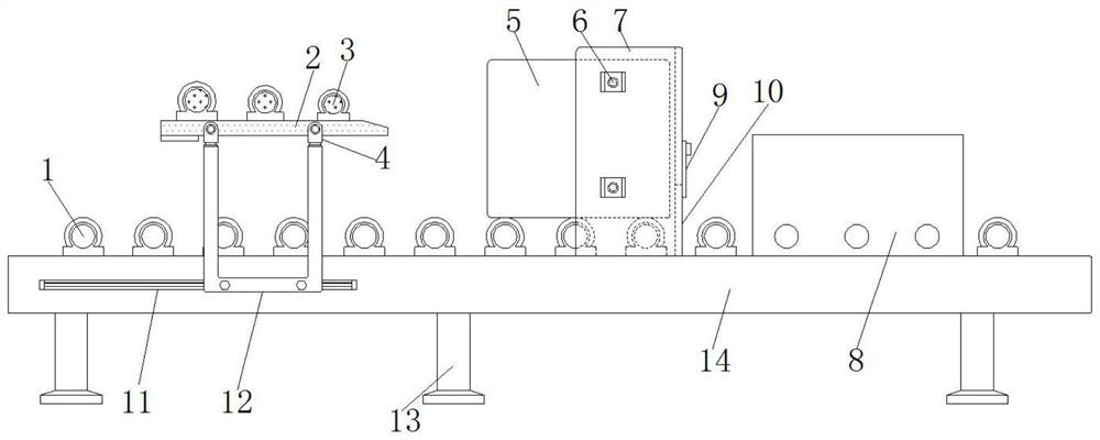 Roller shaft type automatic feeding and preheating mechanism of shot blasting machine