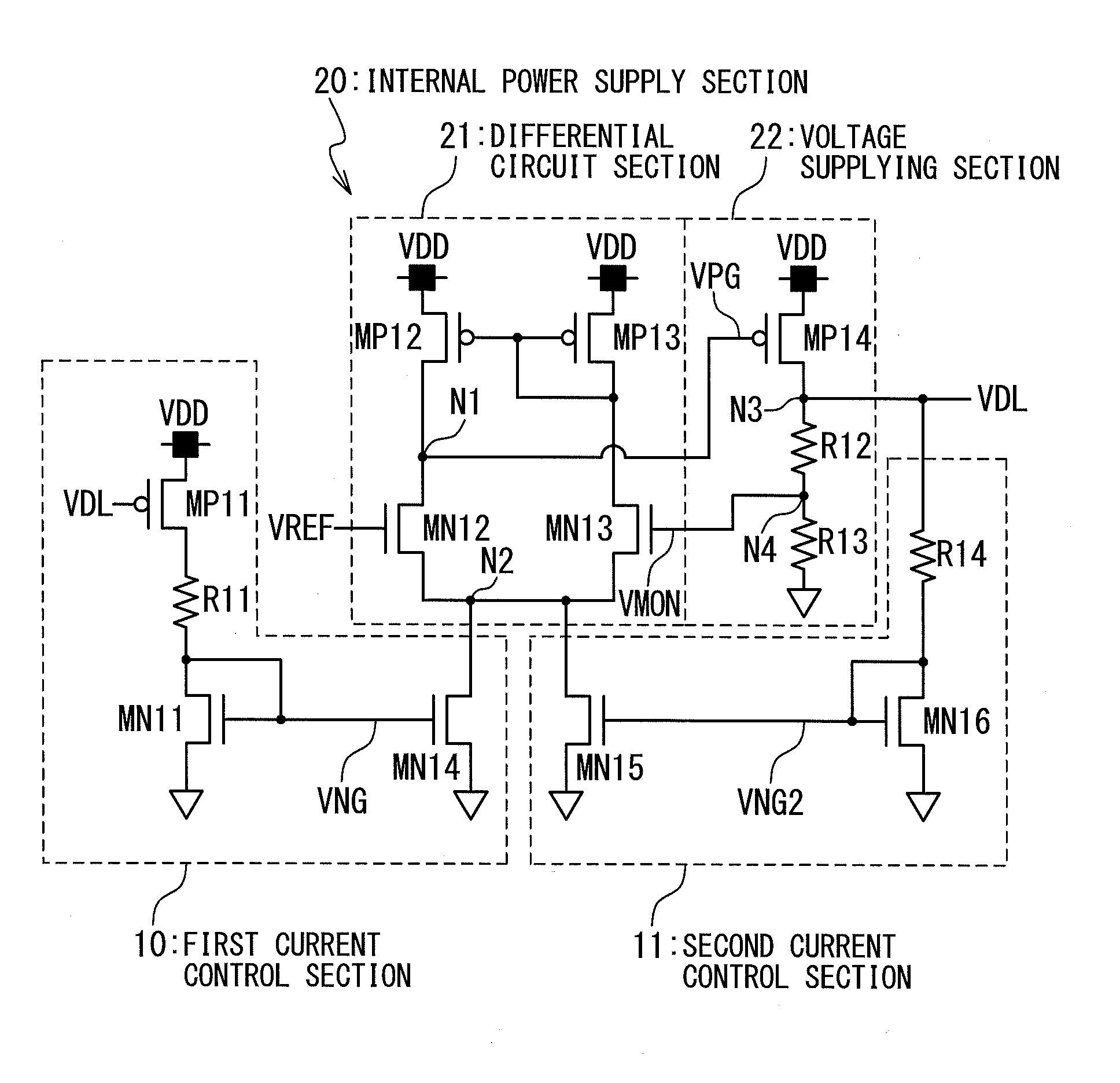 Voltage reducing circuit