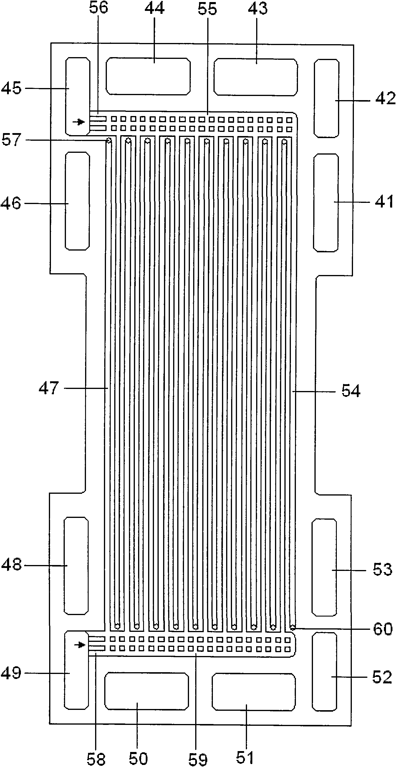 Fuel cell stack for jointly applying intraplate counter-flow flow field and interpolate counter-flow flow field