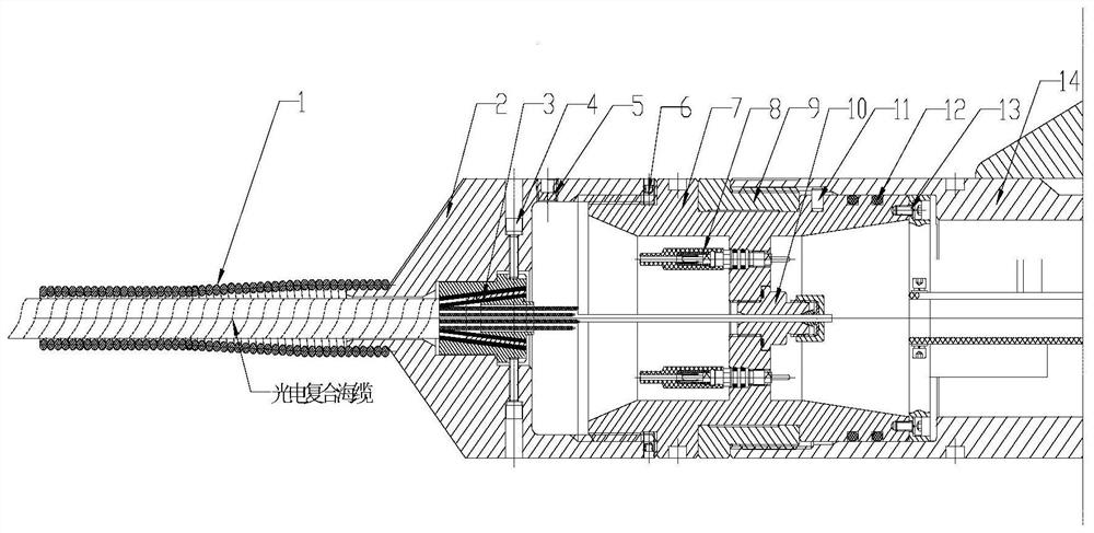 Photoelectric composite submarine cable pressure-resistant waterproof joint