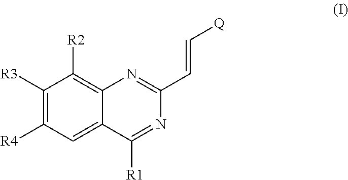 Styryl quinazoline derivatives as pharmaceutically active agents