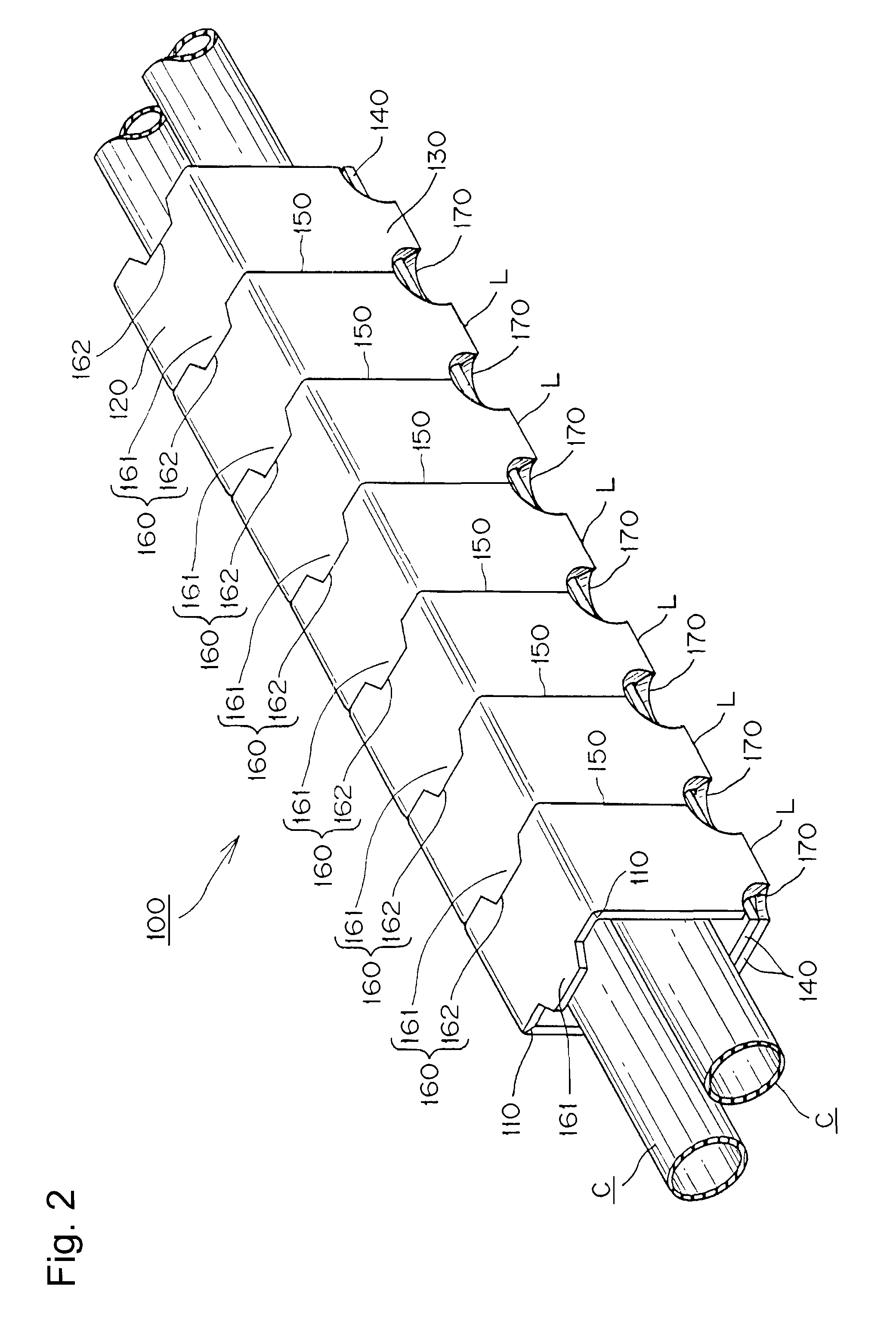 Folding type cable protection and guide device