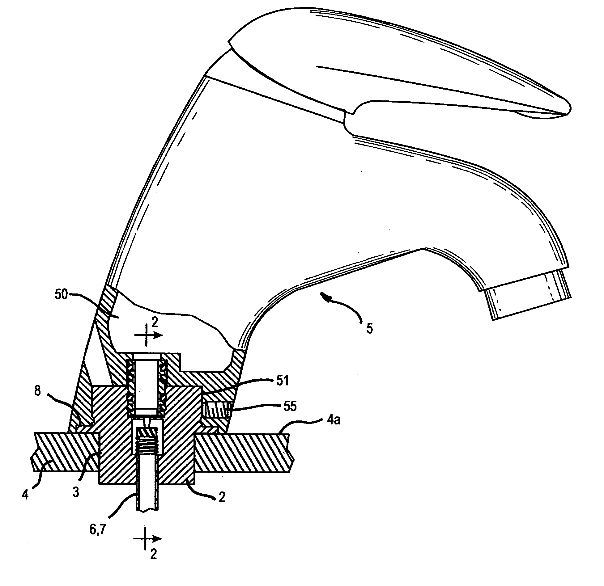 Faucet assembly with integral water supply shut-off valve