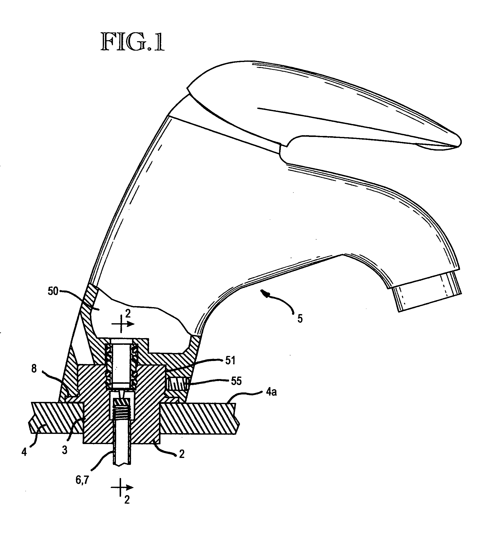 Faucet assembly with integral water supply shut-off valve