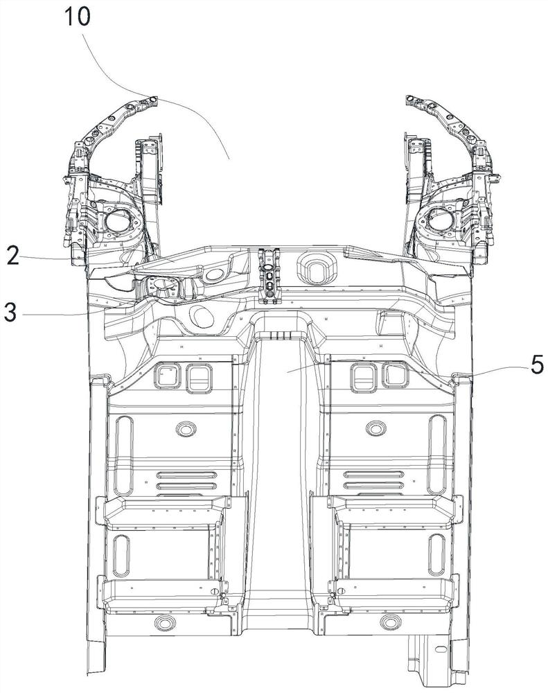 Front wall structure for electric automobile