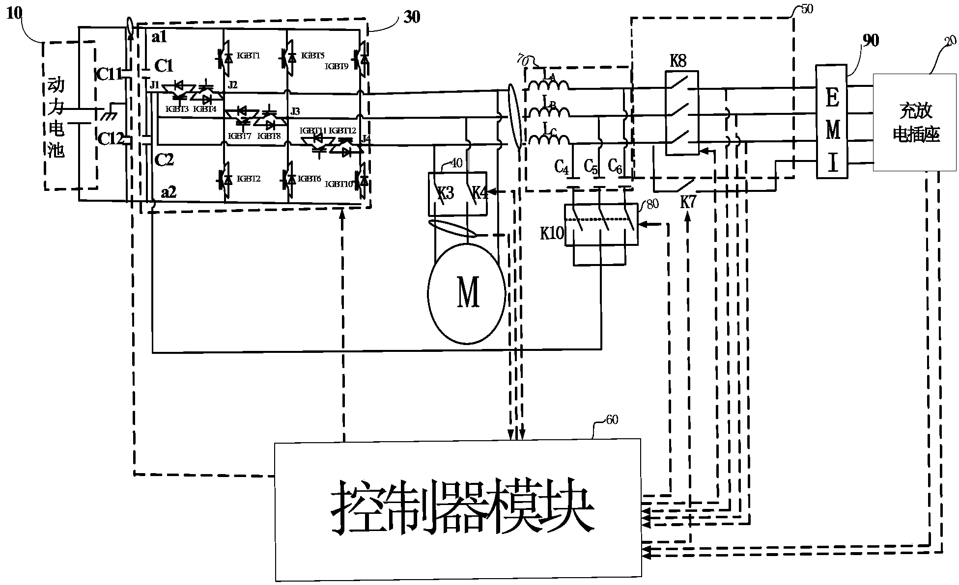 Electric vehicle and power system and motor controller for electric vehicle