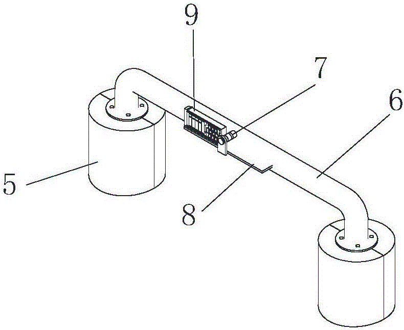 Intersecting line ranging and releasing device for coke oven heating gas pipeline branch pipe