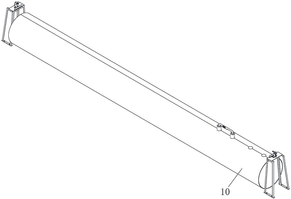 Intersecting line ranging and releasing device for coke oven heating gas pipeline branch pipe