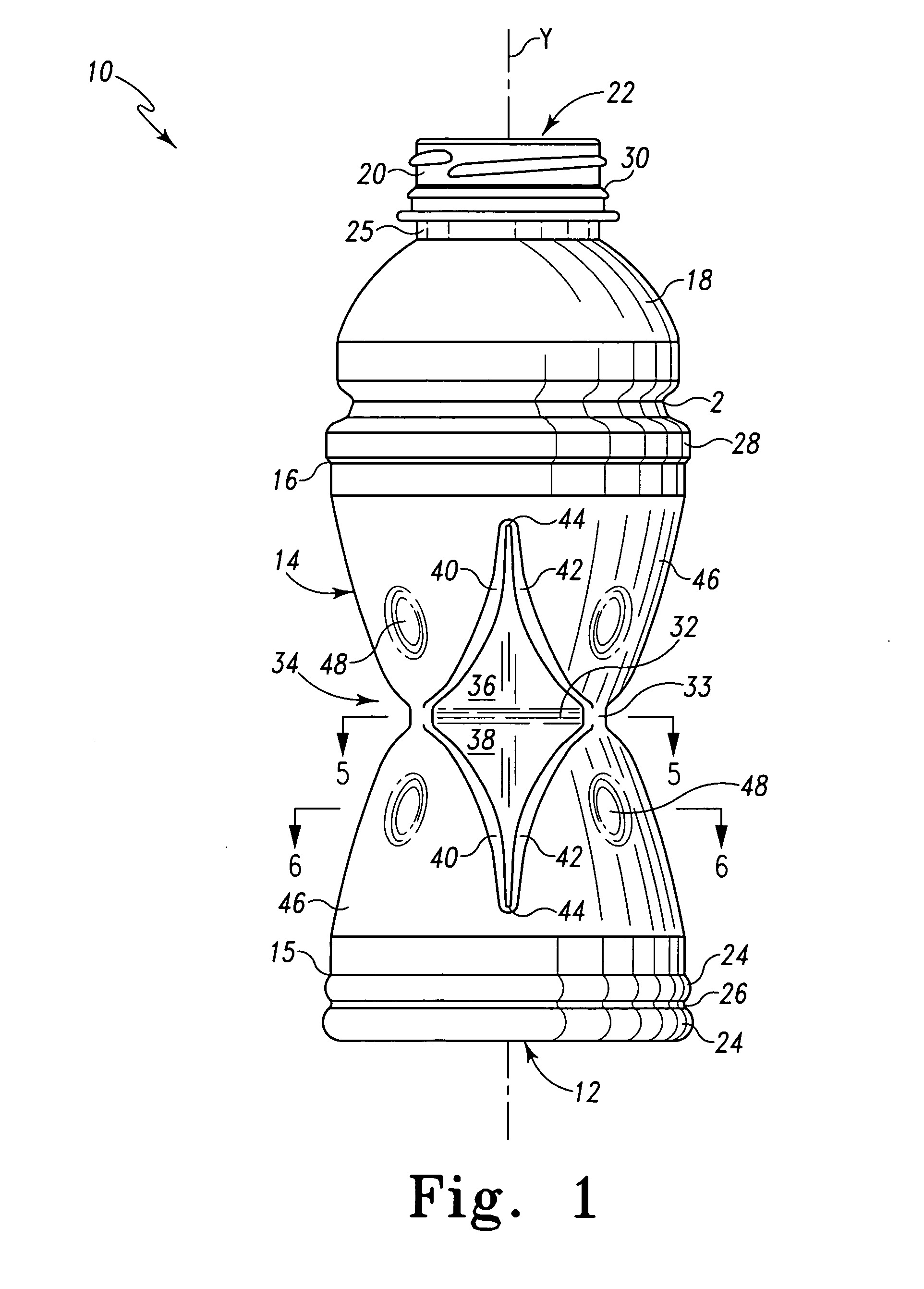 Round hour-glass hot-fillable bottle