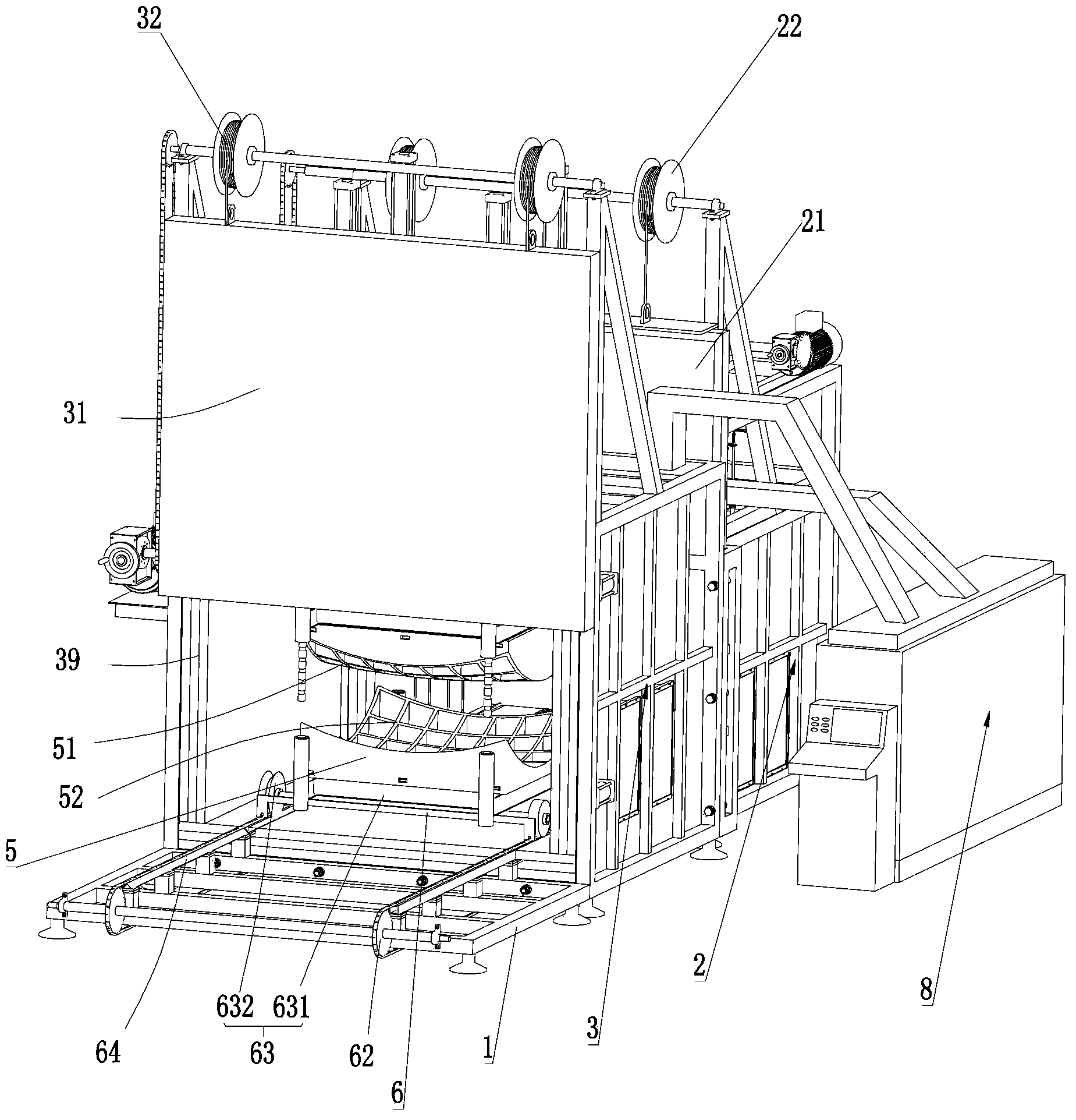 Compression molding device and process of multi-curved-surface inorganic glass