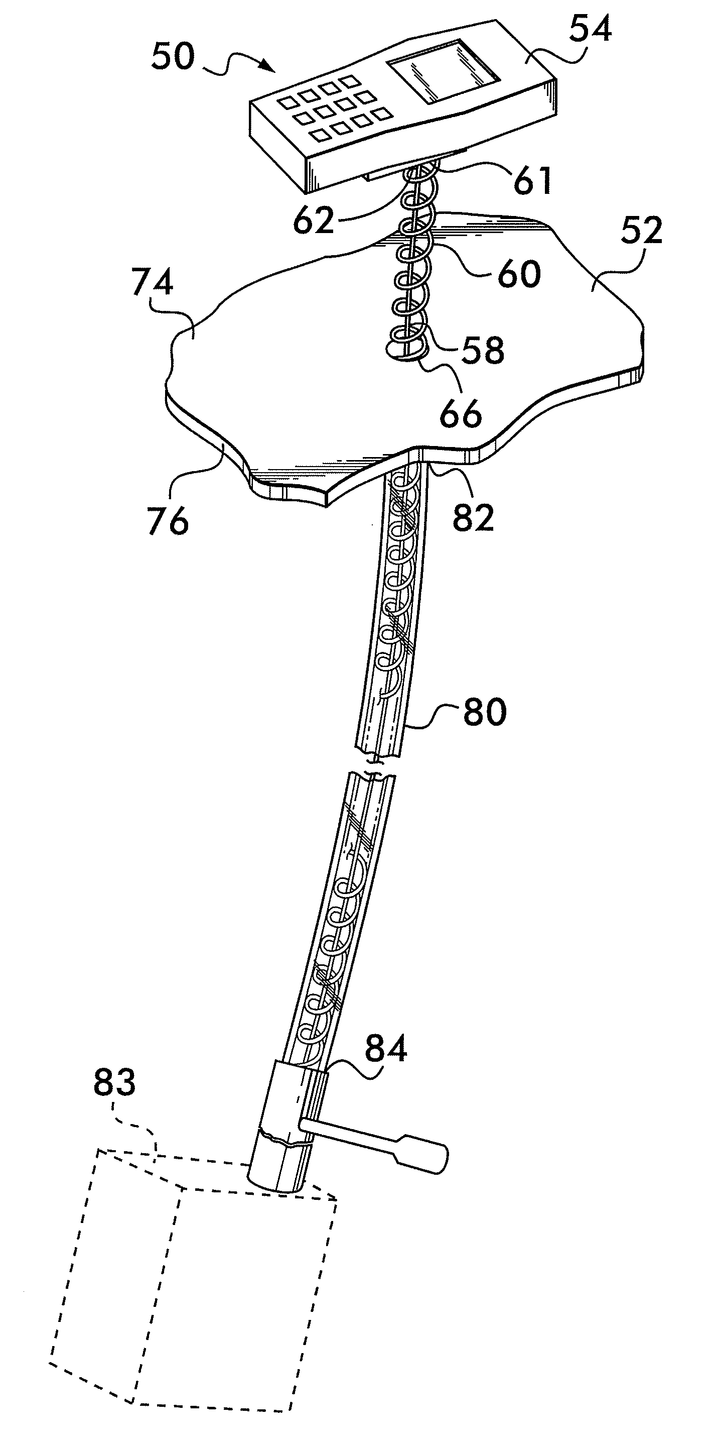 Coiled cable display device