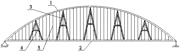 Beam-arch consolidated triangular arch bridge