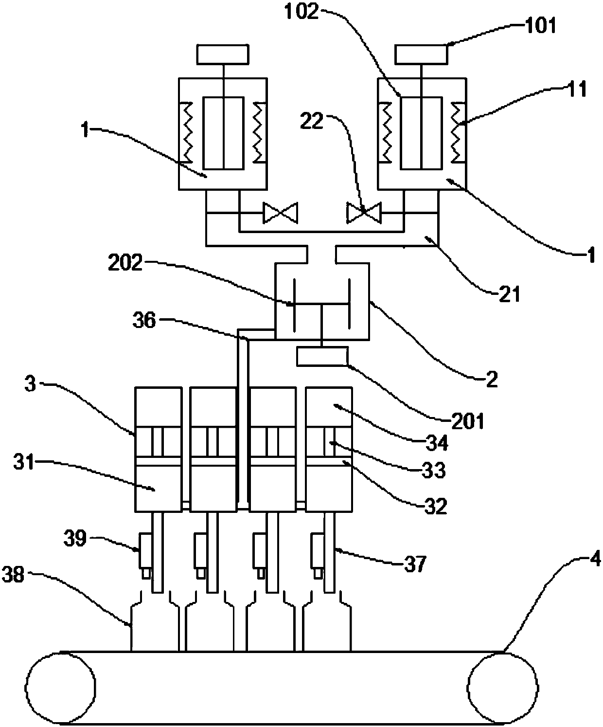 Industrial liquid filling robot