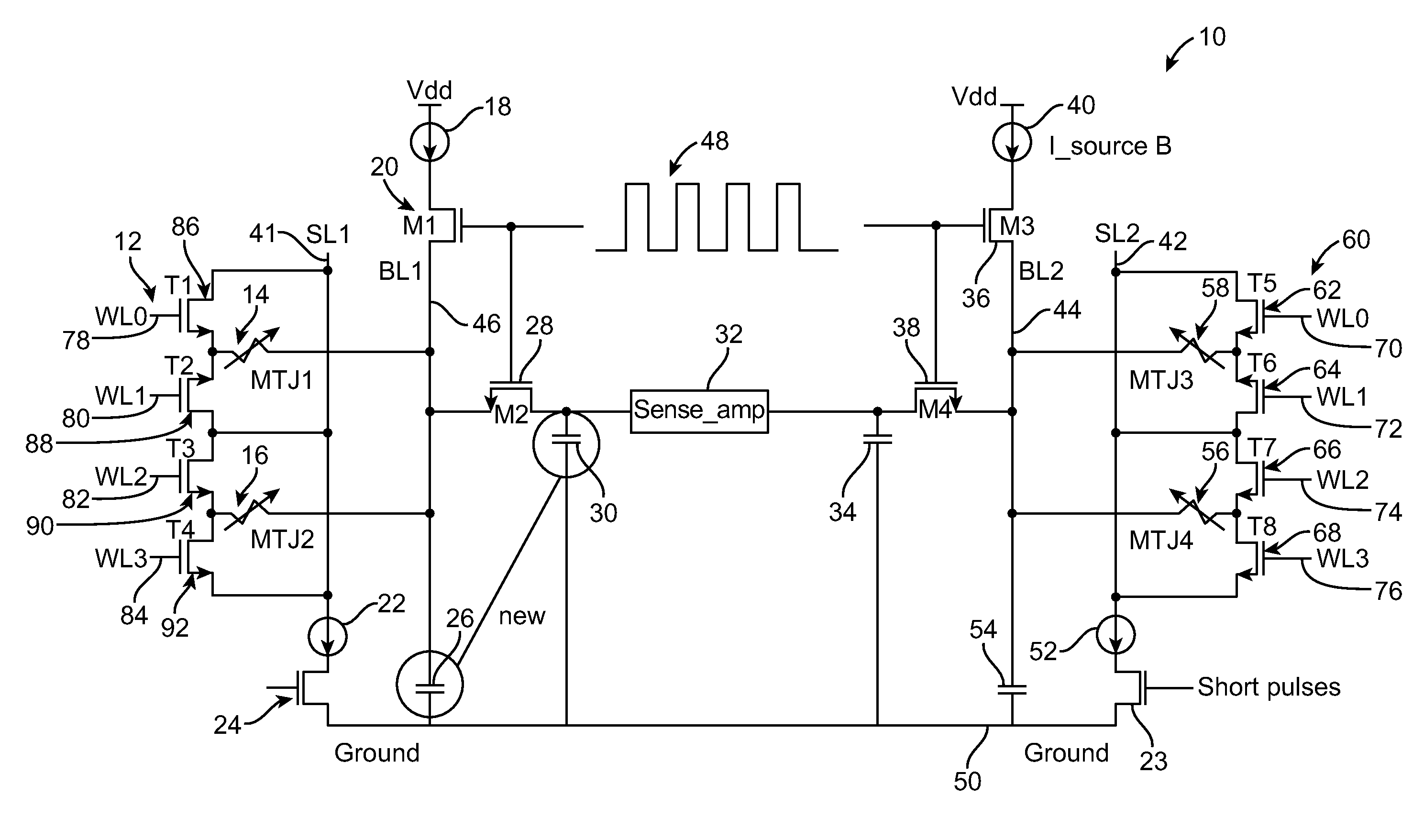 Method and apparatus for reading a magnetic tunnel junction using a sequence of short pulses