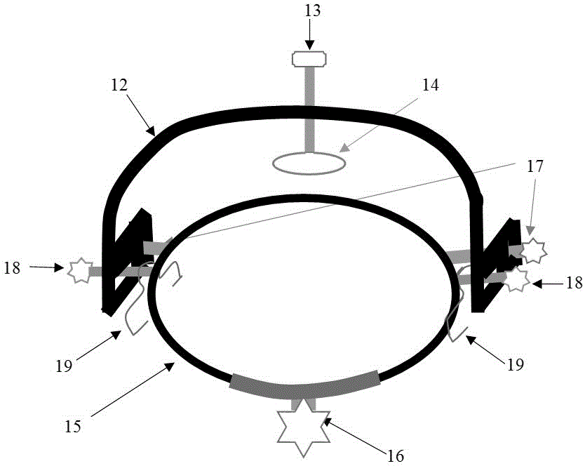 Coupling device between low-frequency vibration source and mastoid for treating peripheral vertigo