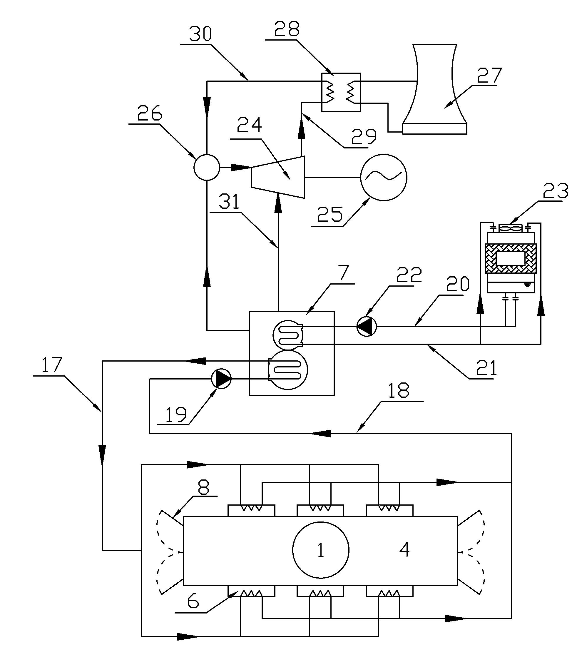 System and method by means of power plant waste heat for conducting aeration cooling on mine