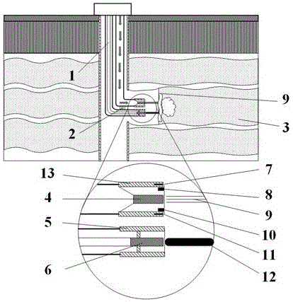 Shale gas mining device and method with combination of lasers and water jet technologies