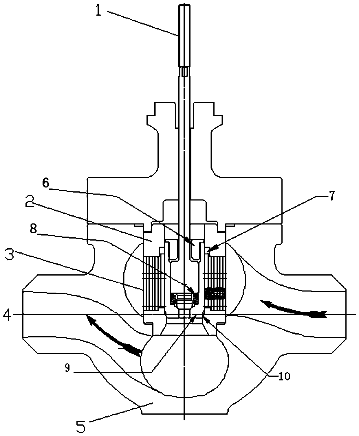 Small-flow and large-pressure-difference adjusting valve