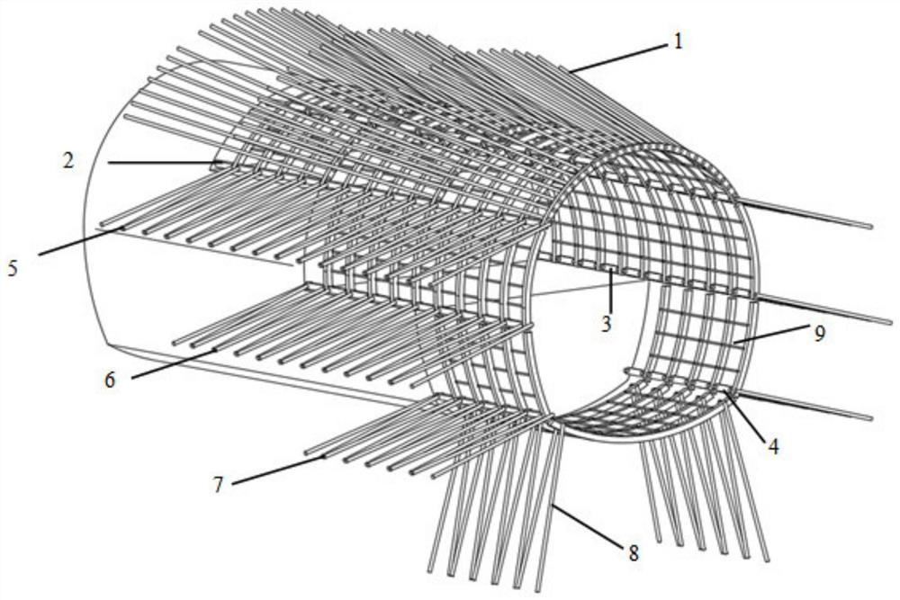 Three-step arch beam type support construction method for tunnel