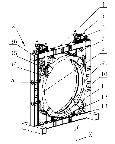 Opening-and-closing mechanism for horizontal-type pressure cylinder hoops