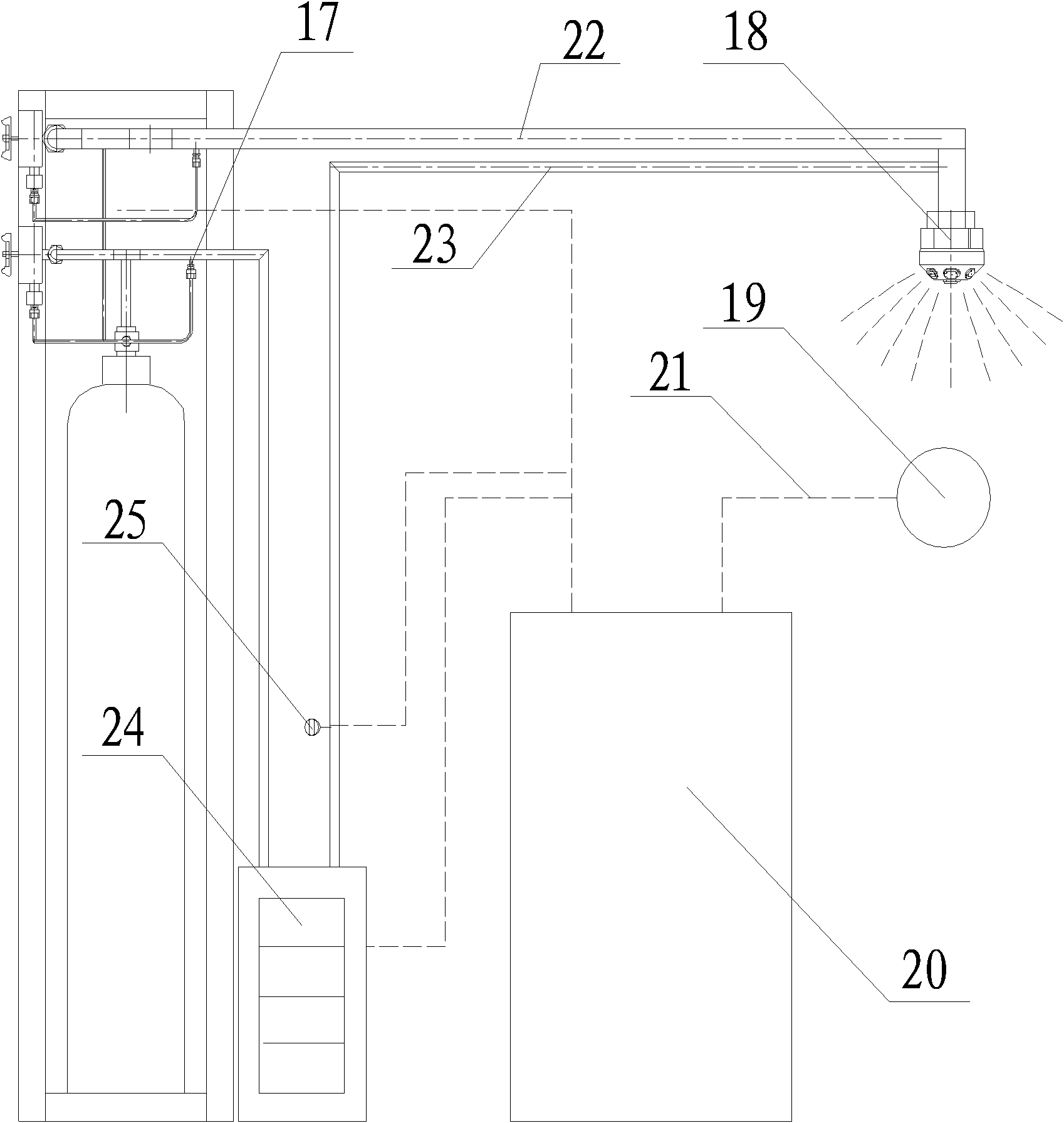 Extinguishing method and device by water-mist of preheated water