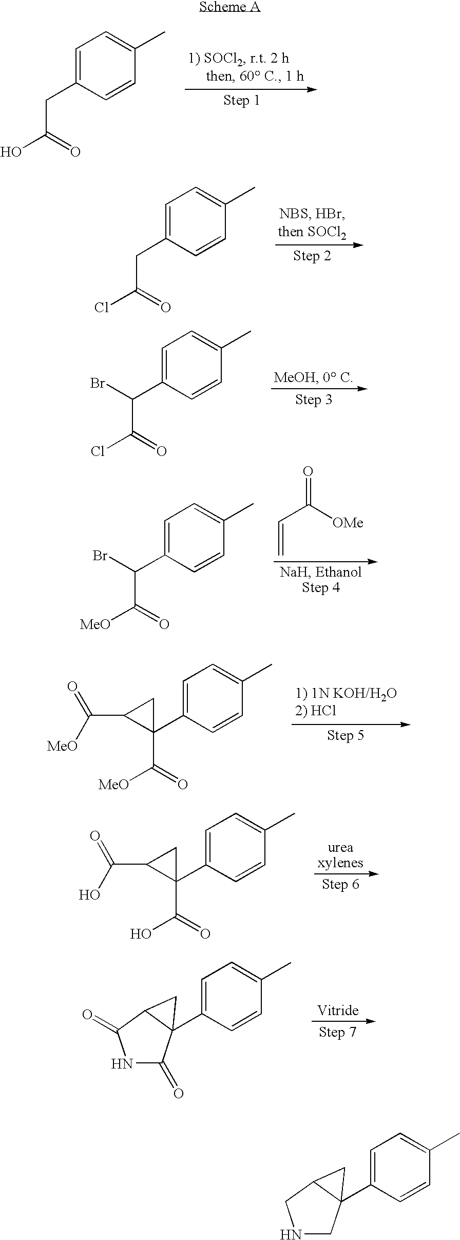 Methods and compositions for production, formulation and use of 1-aryl-3-azabicyclo[3.1.0]hexanes