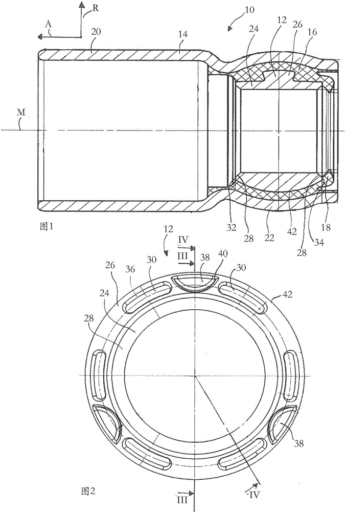 Centring sleeve for bearing and centring a shaft end