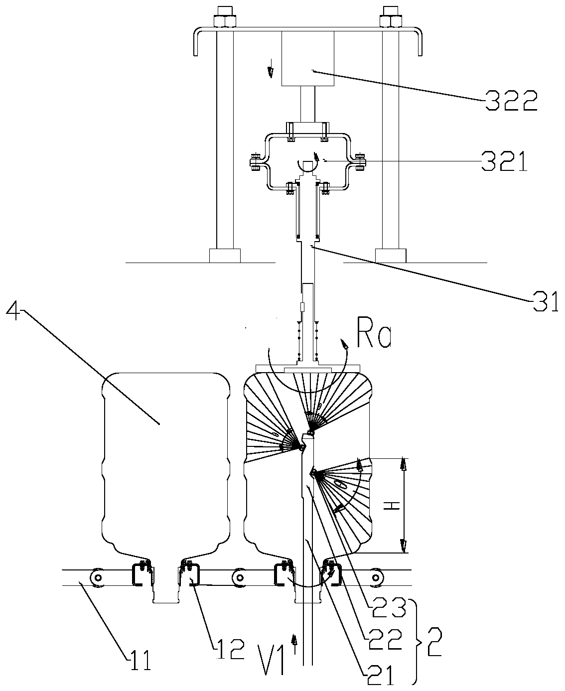 Empty bucket flushing device and cleaning method thereof