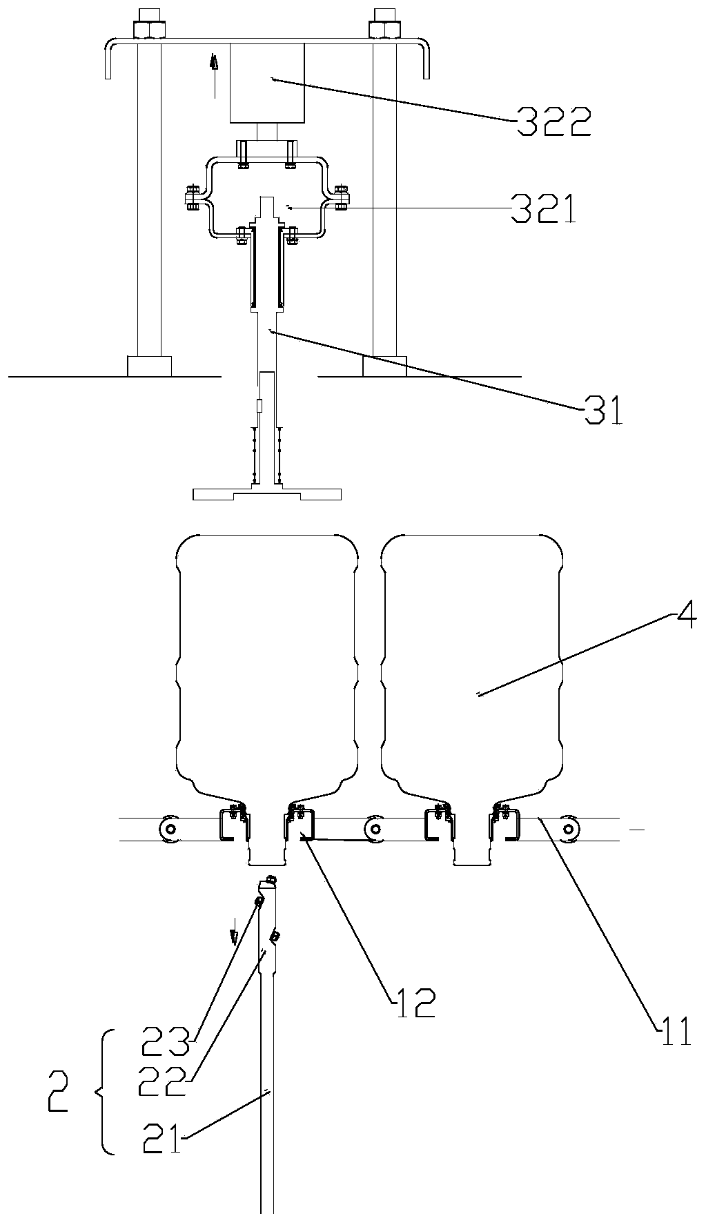 Empty bucket flushing device and cleaning method thereof