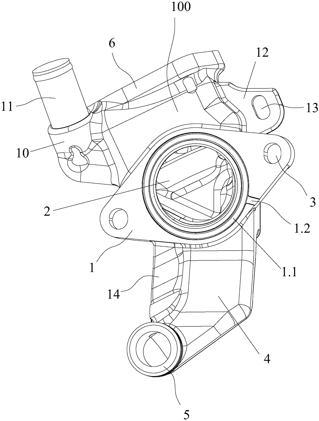 Lower shell of thermostat and machining method of lower shell