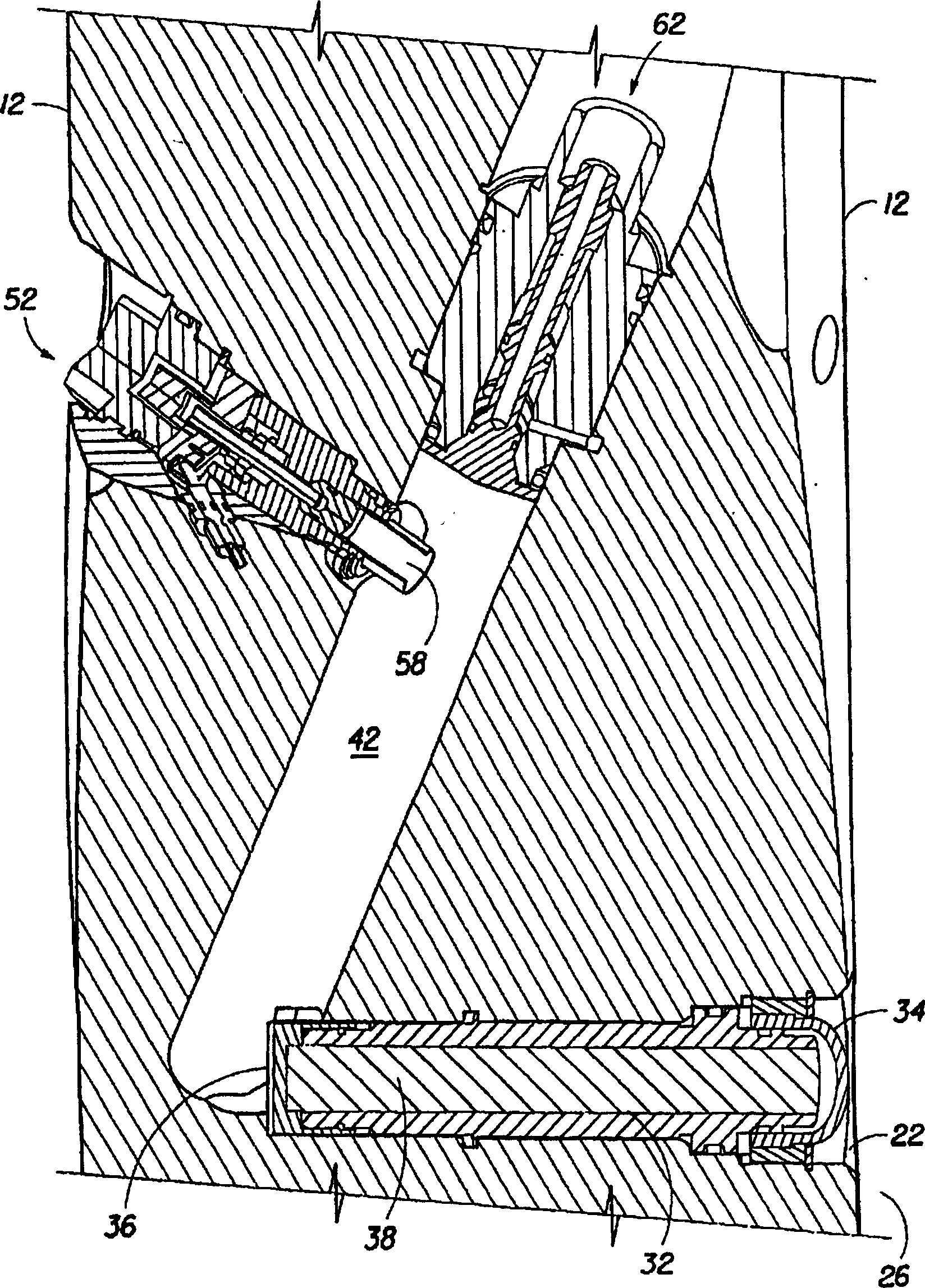 Apparatus and method for placing data testing device into under-ground rock stratum