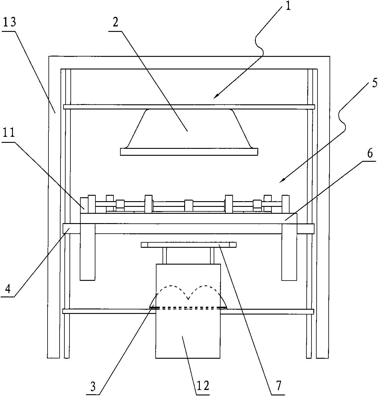 Semiautomatic tube-tops die-pressing device