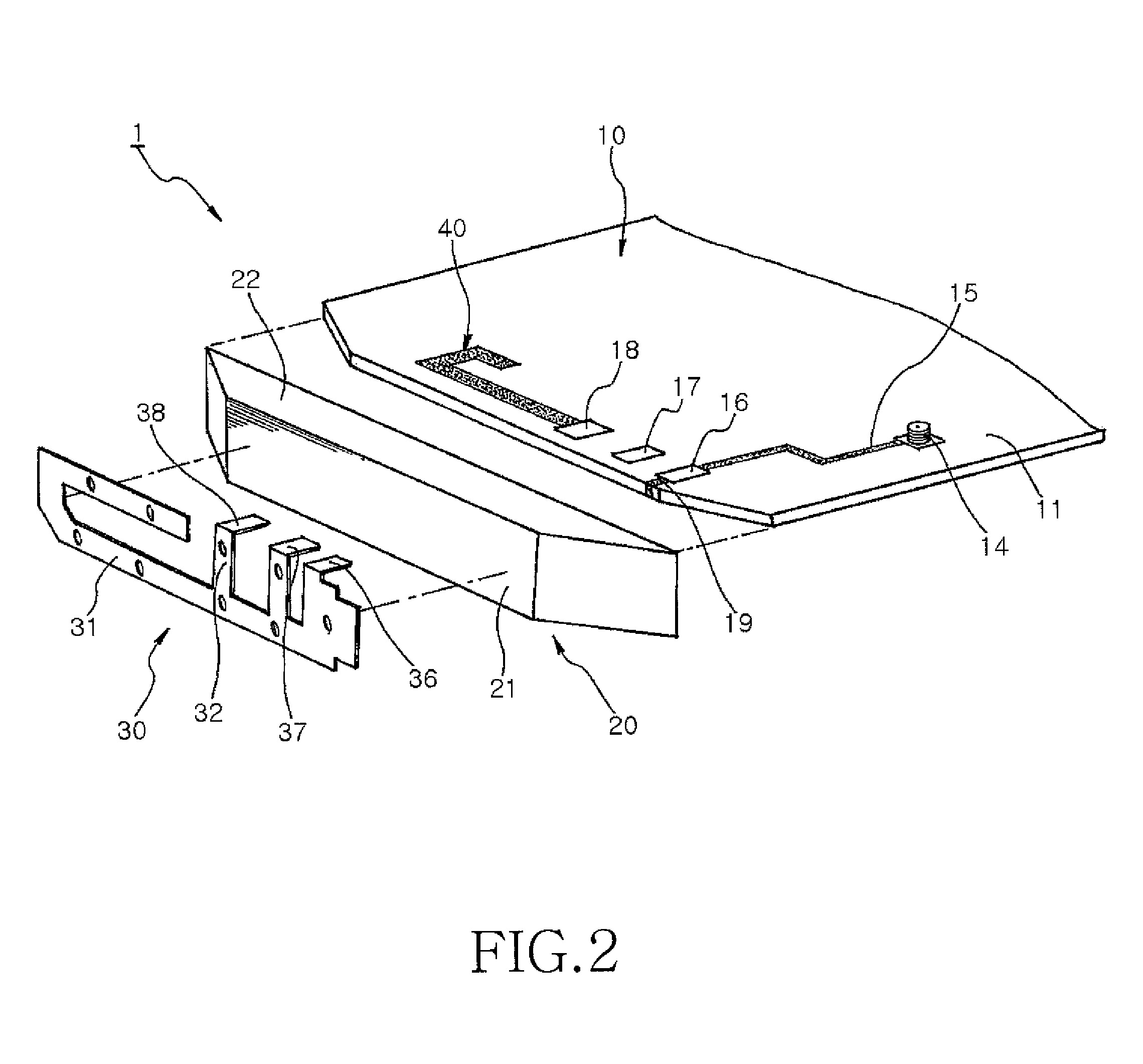 Built-in antenna apparatus and portable terminal having the same