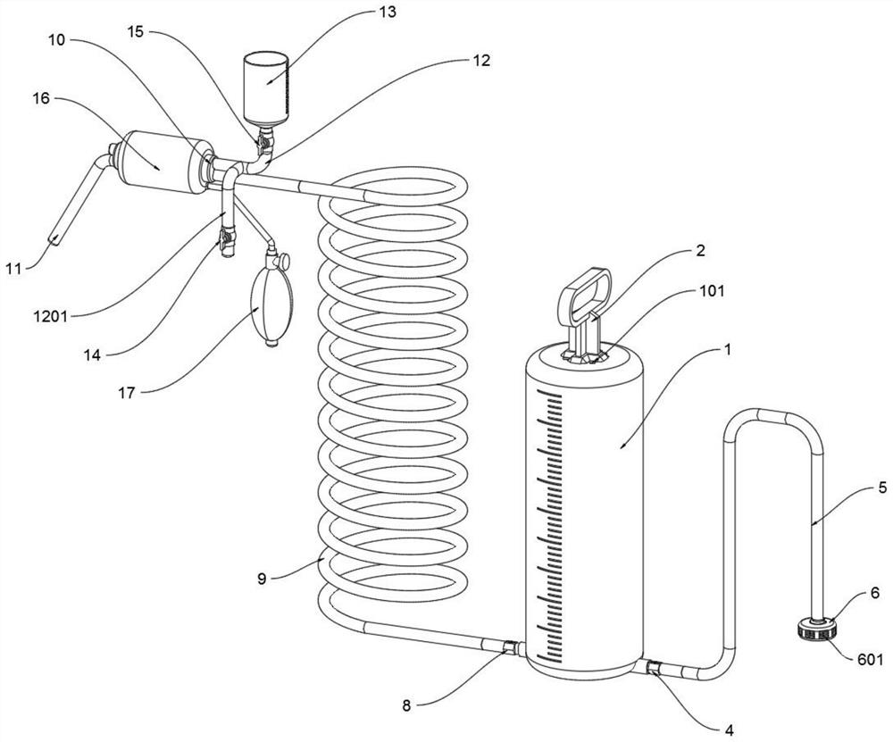 Quantitative leakproof filling device for heat-conducting medium for indoor wall-mounted solar energy