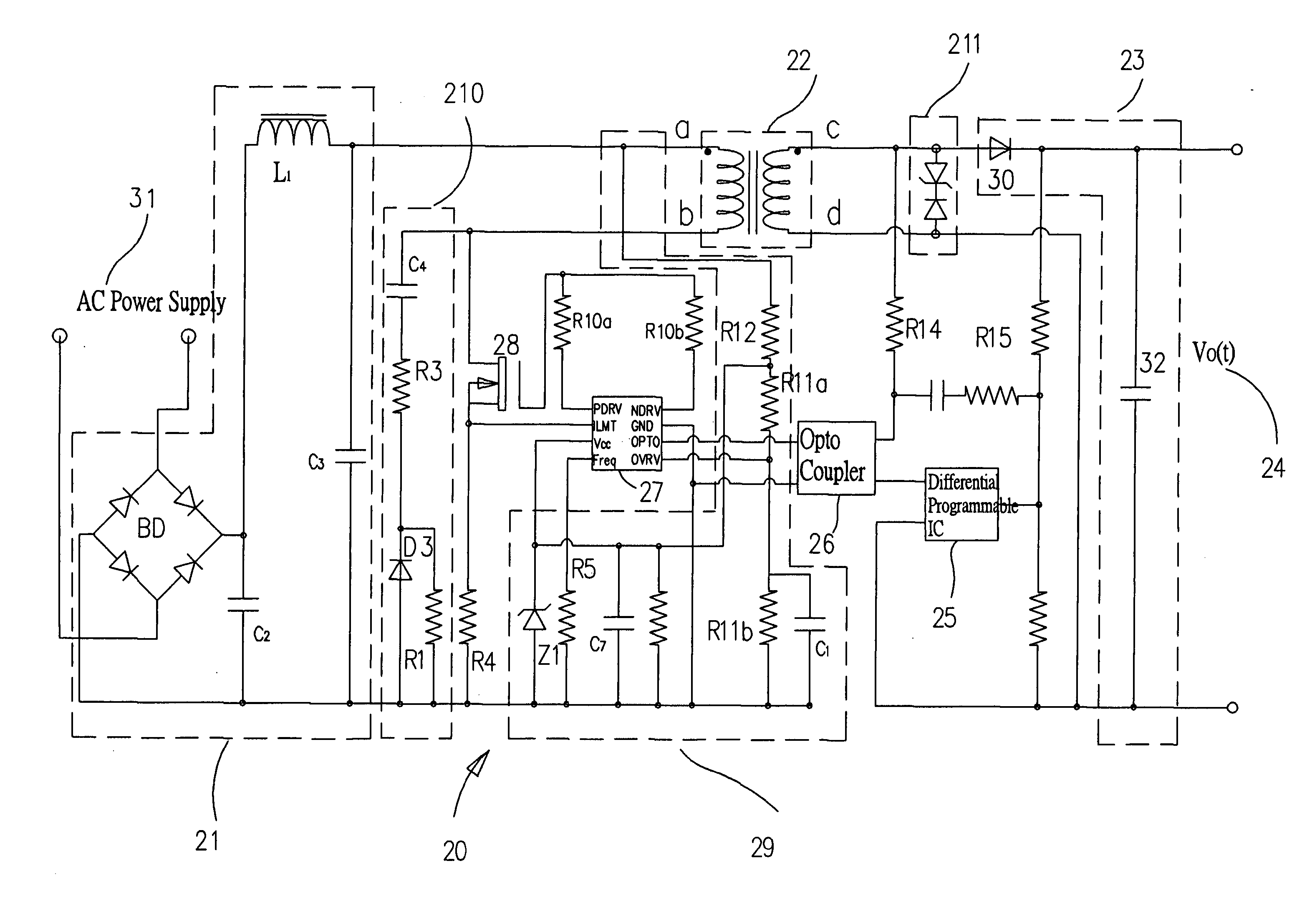 Power supply device for out putting stable programmable power supply