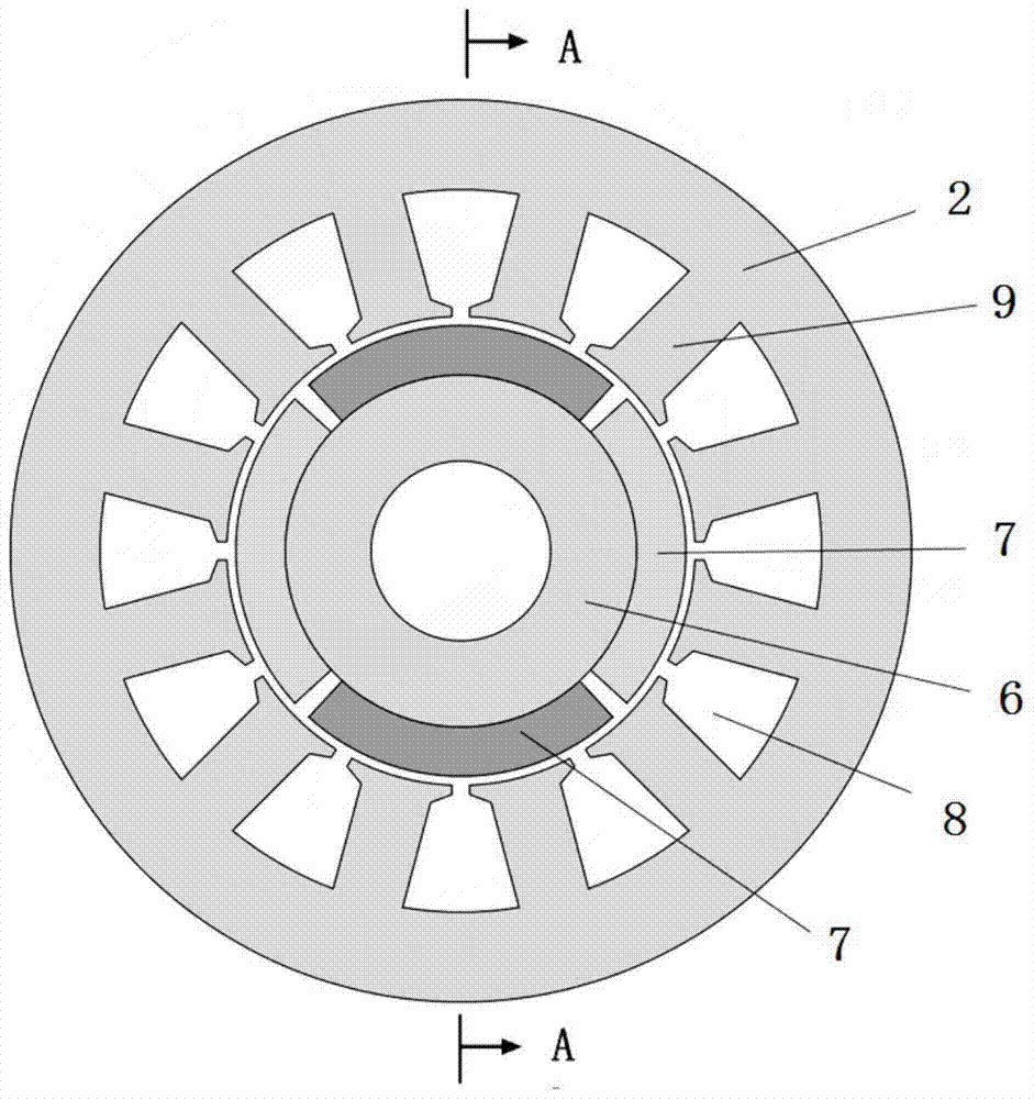 A motor for reducing radial electromagnetic excitation force of pole frequency and slot frequency
