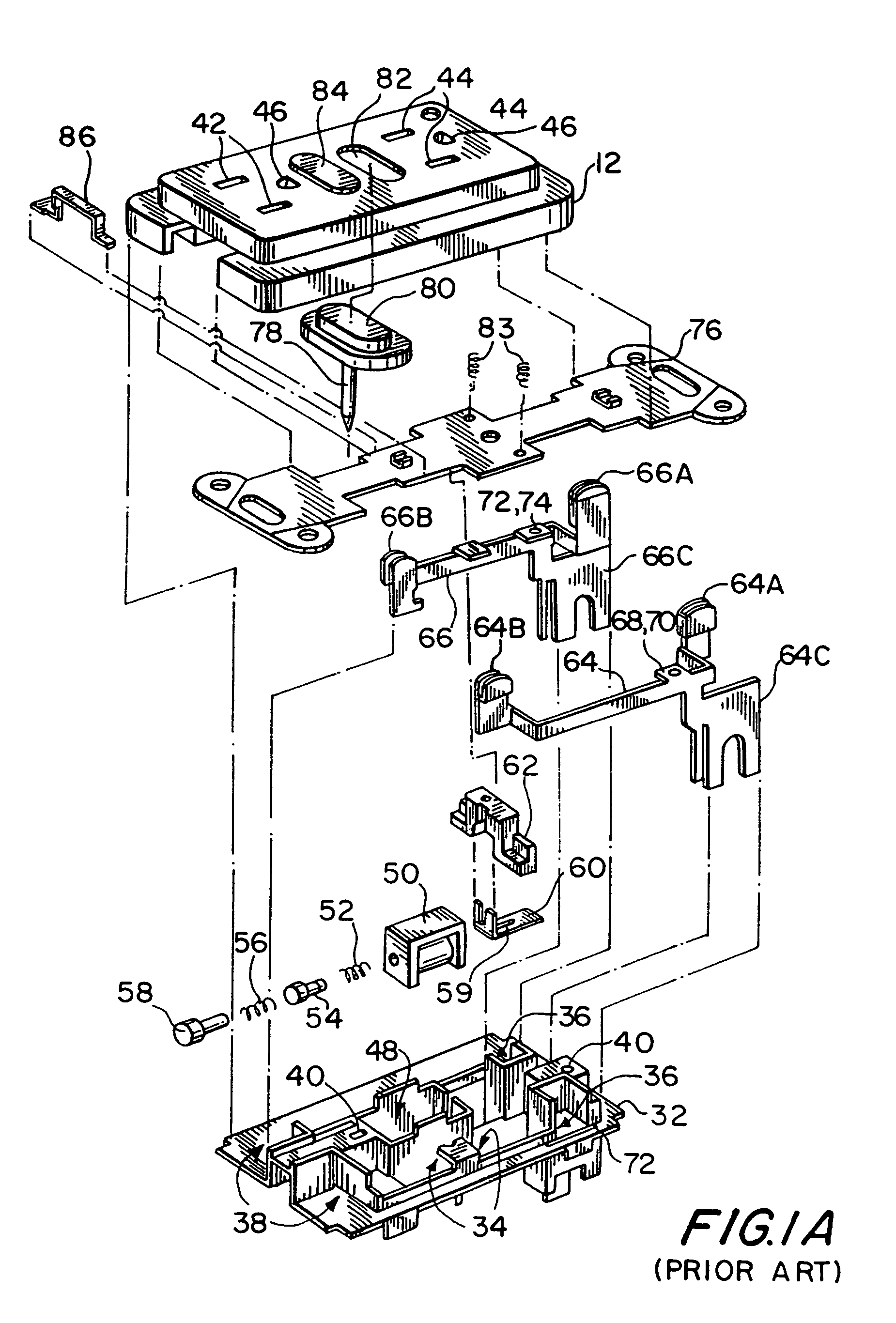 Reset lockout mechanism and independent trip mechanism for center latch circuit interrupting device