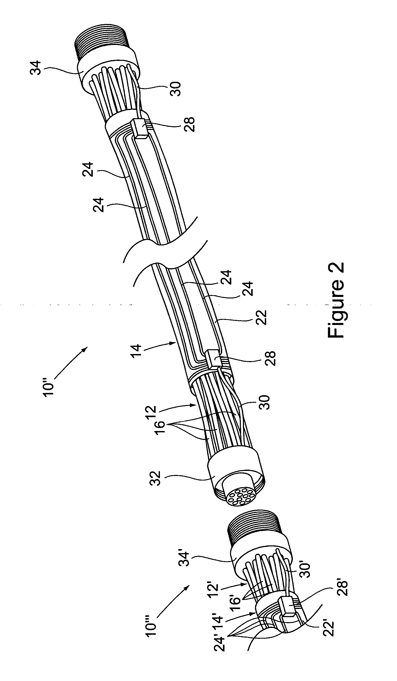 Apparatus and method for monitoring electrical cable chafing via optical waveguides