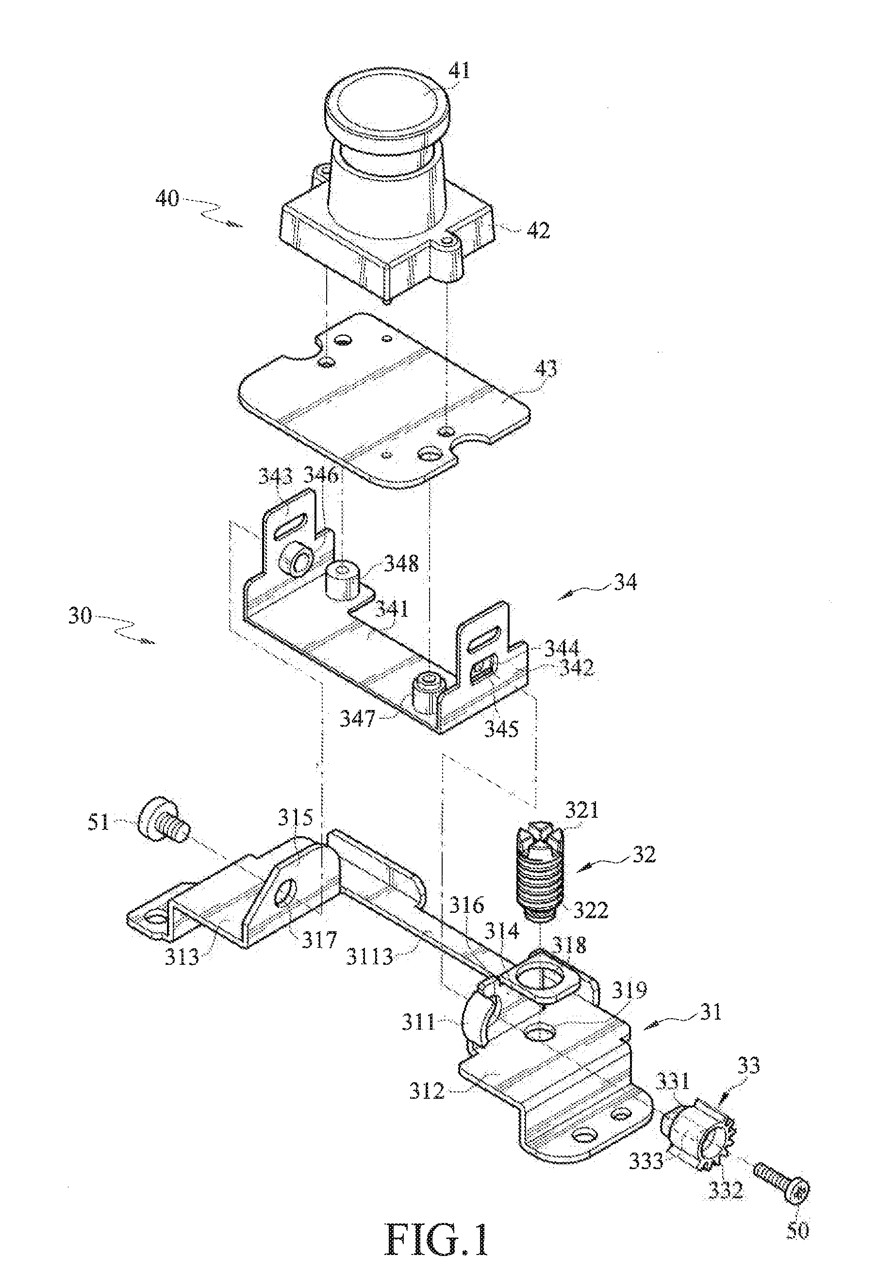 Video device and adjusting mechanism thereof