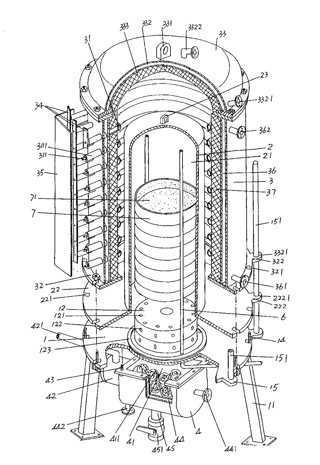 Siphon-type degreasing furnace