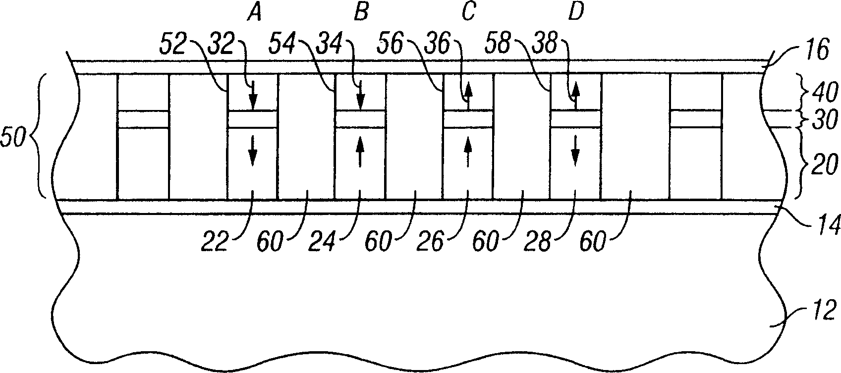 Method for magnetic recording on patterned multilevel perpendicular media