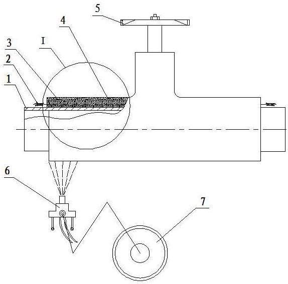 Polyurethane spraying outer protection pipe spraying integrally-formed prefabricated heat preservation valve and spraying method