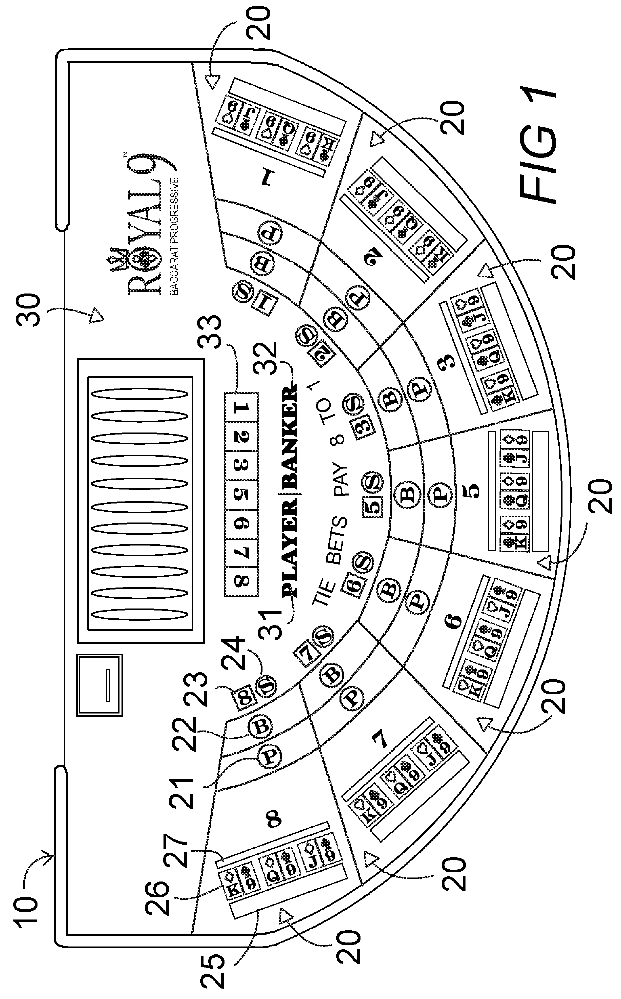 Method of administering casino baccarat with individual player assigned progressive card combination