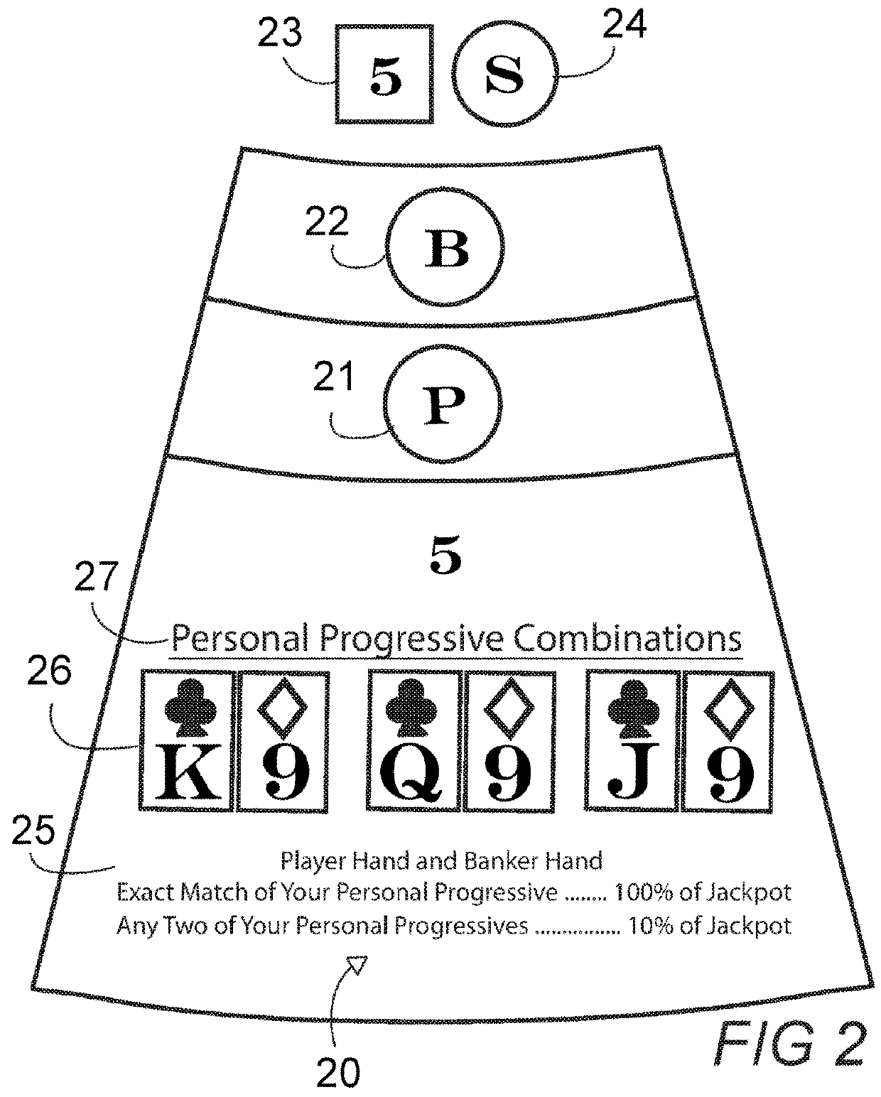 Method of administering casino baccarat with individual player assigned progressive card combination
