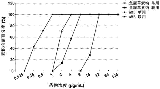 Composition used for killing drug-resistant aspergillus fumigatus and prepared from sodium houttuyfonate and application of composition