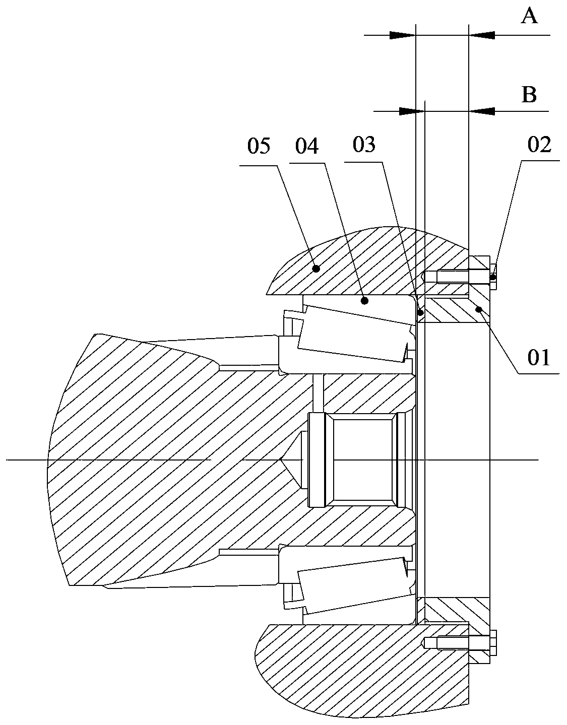 Gearbox and its bearing preload adjustment device